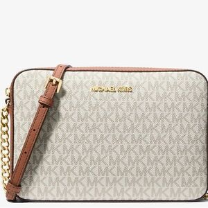 Michael Kors Tan and Cream Crossbody Bag